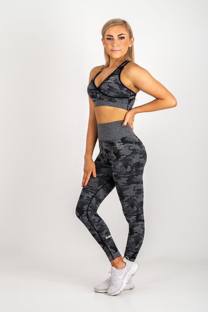 BLACK PANTHER CAMO SPORTS BRA - in2it activewear
